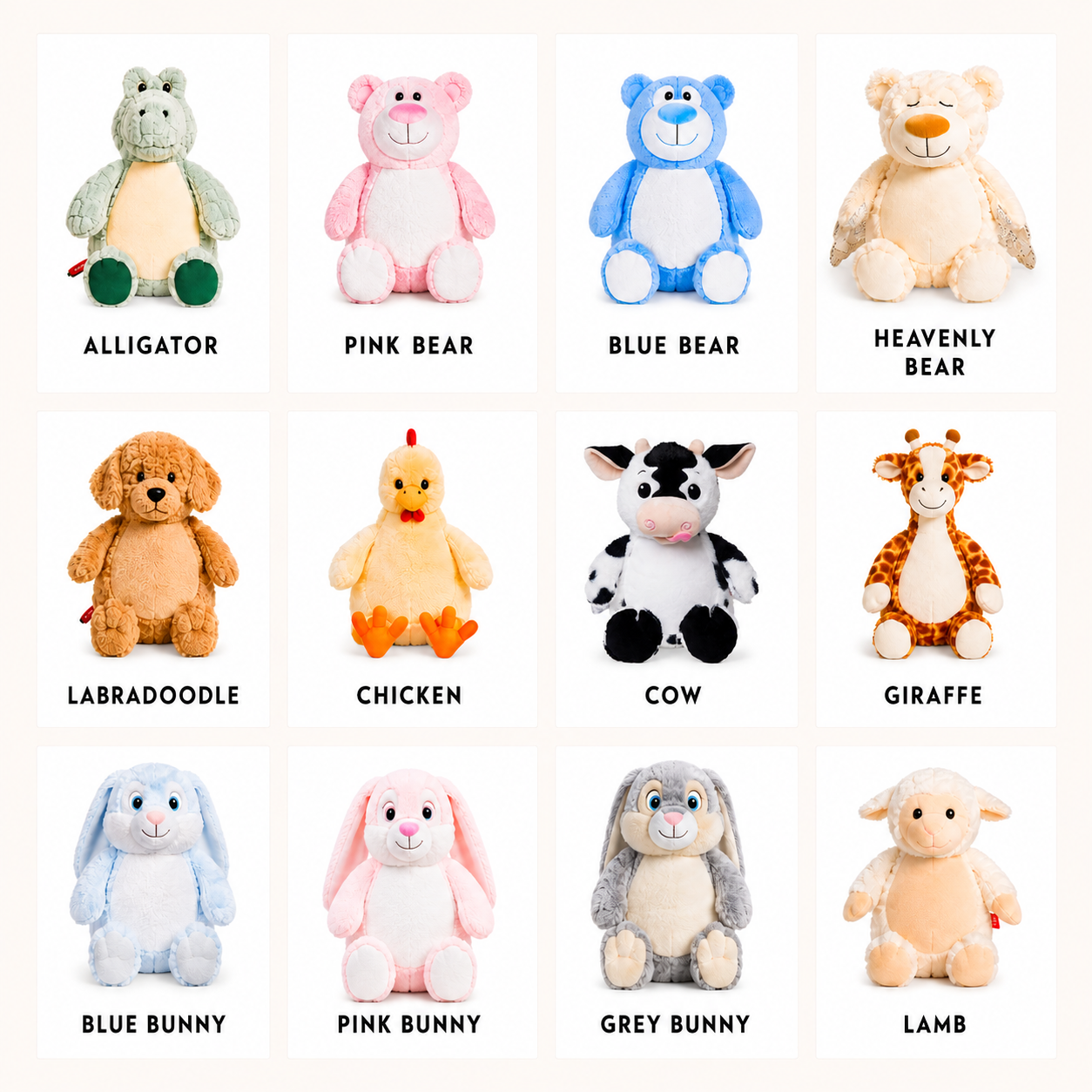 Personalized Stuffed Animal Embroidered with Custom Design