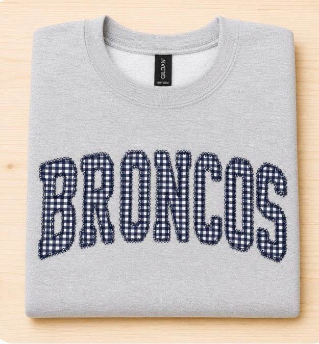 Broncos Gingham Sweatshirt