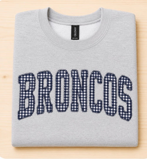 Broncos Gingham Sweatshirt