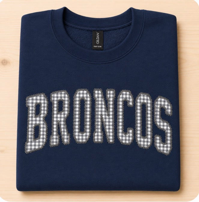 Broncos Gingham Sweatshirt