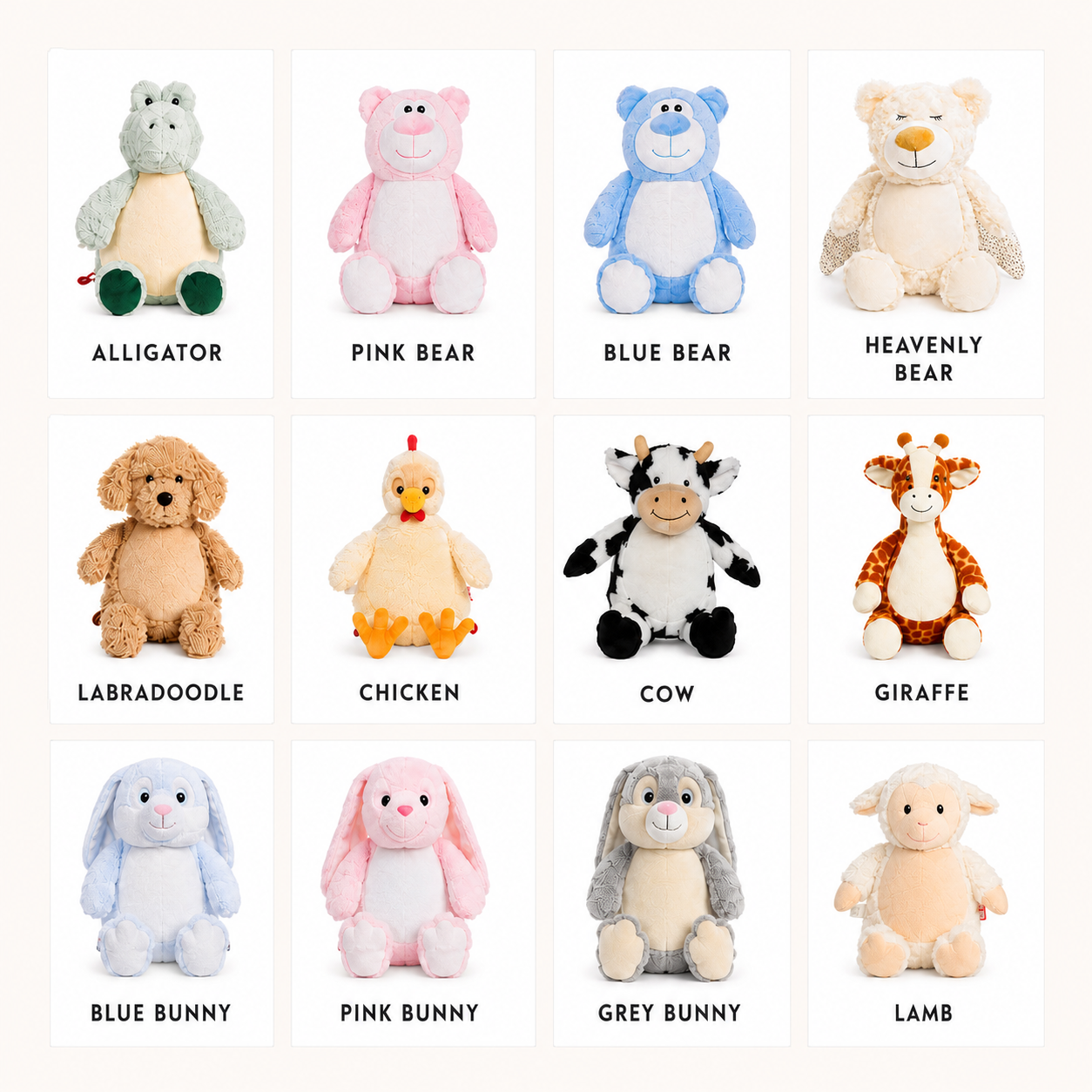 Personalized Stuffed Animal Embroidered with Custom Design